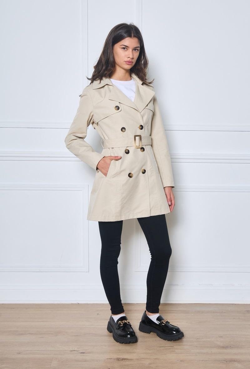 Trench-coat court ceinturé – Image 7