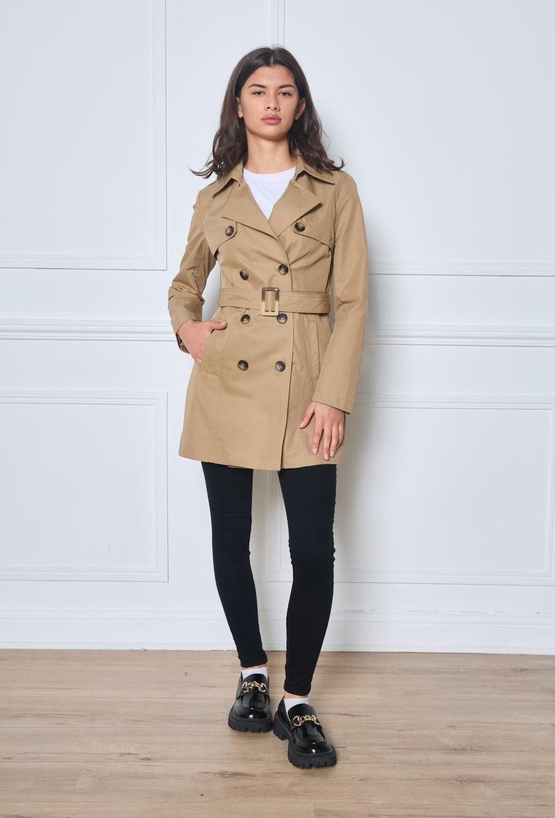Trench-coat court ceinturé – Image 4