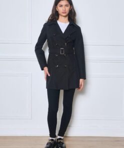 Trench-coat court ceinturé