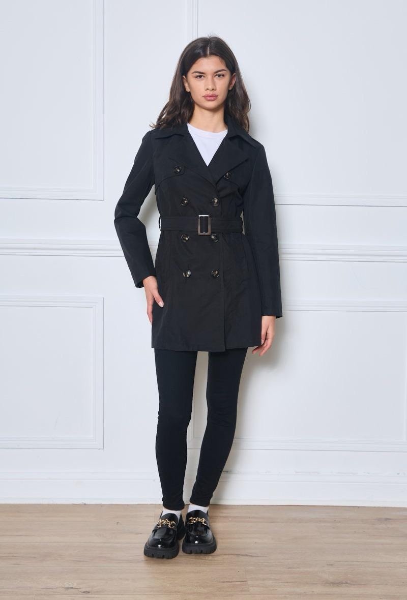 Trench-coat court ceinturé