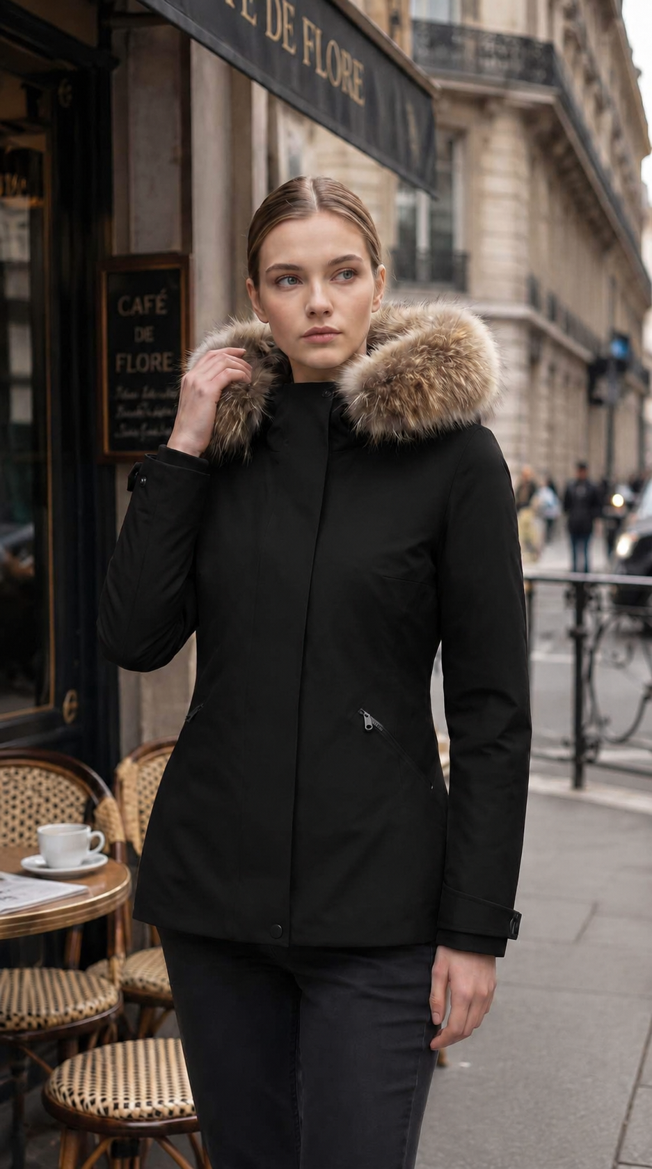 Parka cintrée à capuche fourrure – Image 2