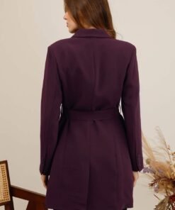 Veste blazer longue ceinturée – Image 15