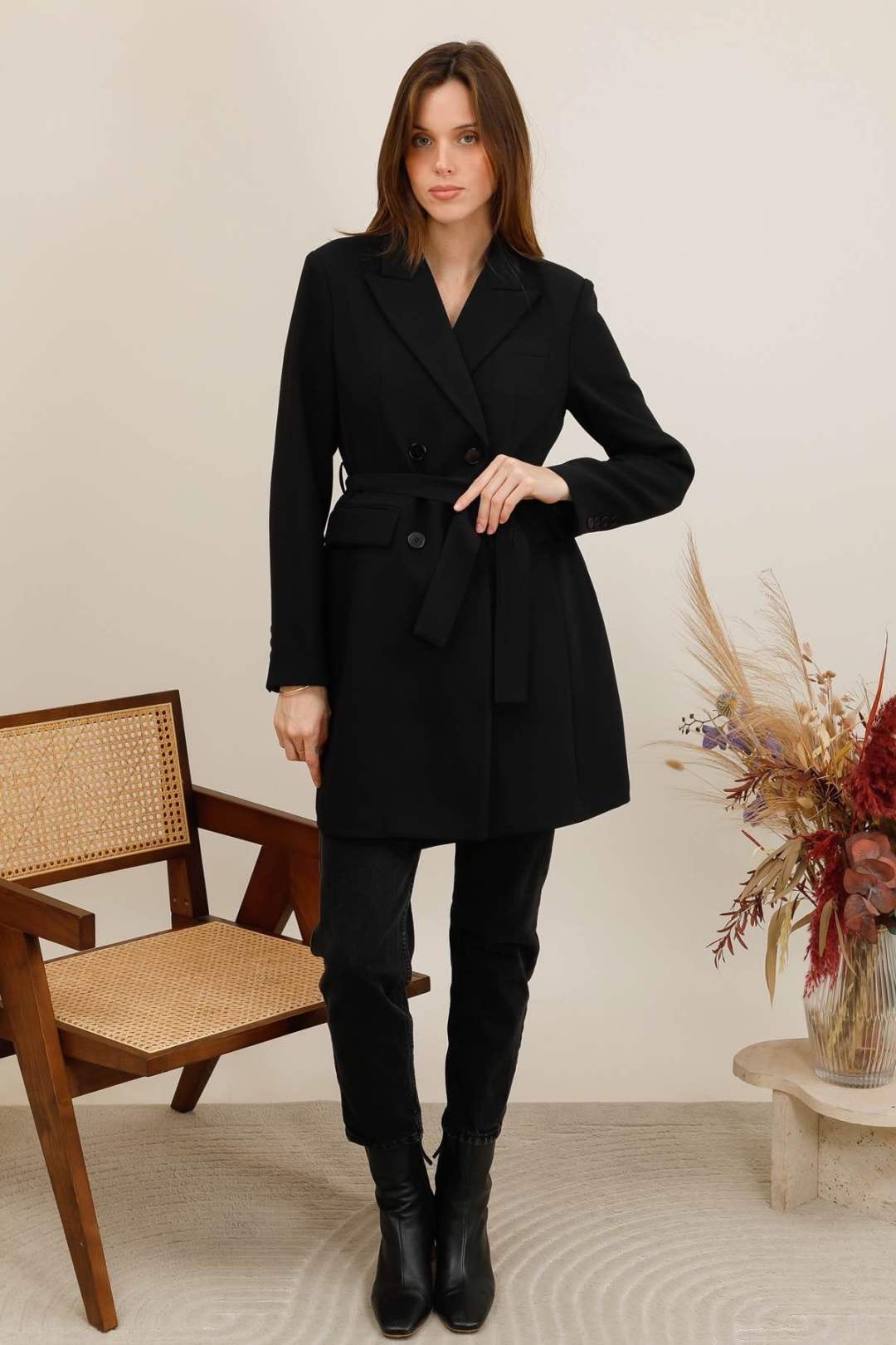 Veste blazer longue ceinturée – Image 12