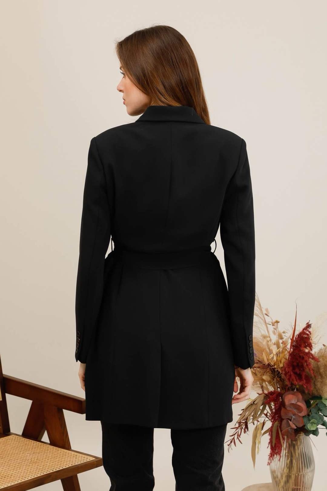 Veste blazer longue ceinturée – Image 13