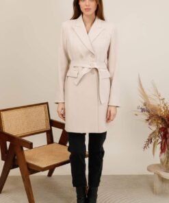 Veste blazer longue ceinturée – Image 10