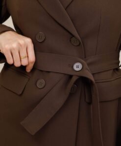 Veste blazer longue ceinturée – Image 9