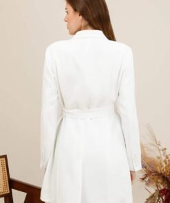 Veste blazer longue ceinturée – Image 6