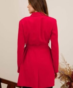 Veste blazer longue ceinturée – Image 4