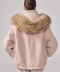 Parka courte oversize à capuche fourrure – Image 8
