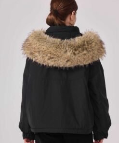 Parka courte oversize à capuche fourrure – Image 6